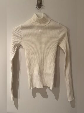 Courreges turtle neck sweater with logo